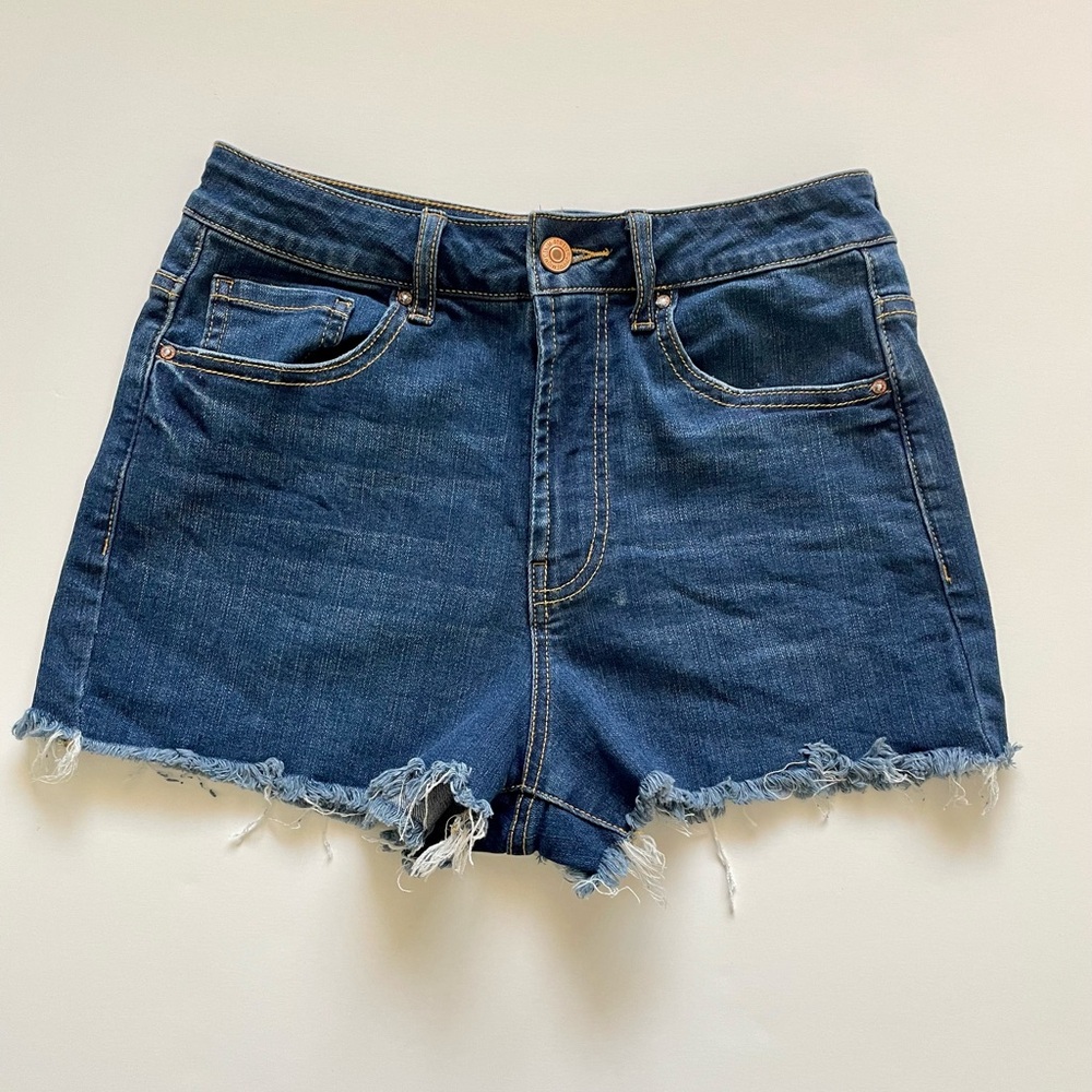 Denim high rise shorts